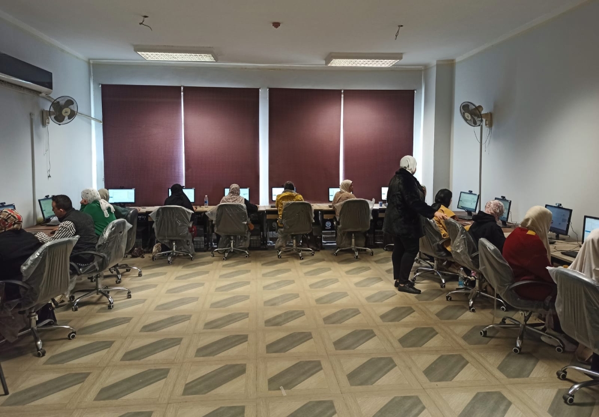 جانب من اختبار دورة التحول الرقمي جروب G234 لليوم الثاني علي التوالي بوحدة التدريب علي تكنولوجيا المعلومات